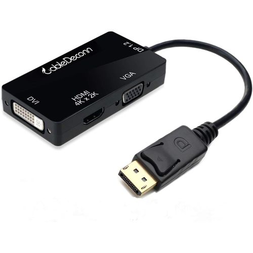 CFRY-Displayport M0401-4K Adaptateur pour Câble 1.2 HDMI/DVI/VGA
