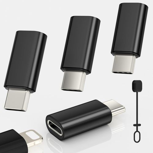 Adaptateur Lightning vers USB C,4 pièces Adaptateur Lightning vers USB-C pour iPhone 16/16 Pro/16 Pro Max/16 Plus/iPhone 15/iPhone 15 Pro,Galaxy S24/S23,iPad,Pas pour audio/OTG,noir