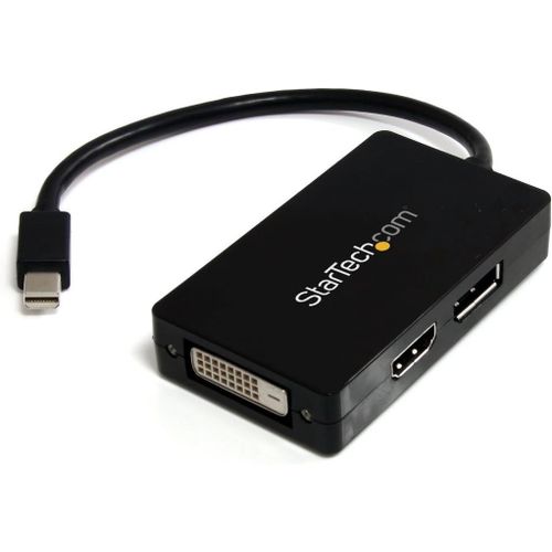Startech.Com Adaptateur Mdp 3 En 1 - Adaptateur Audio/Vidéo De Voyage - Hub Convertisseur Multiport Mini Dp Vers Écrans Multiples Displayport, Dvi Ou Hdmi (Mdp2Dpdvhd)[Z3534]
