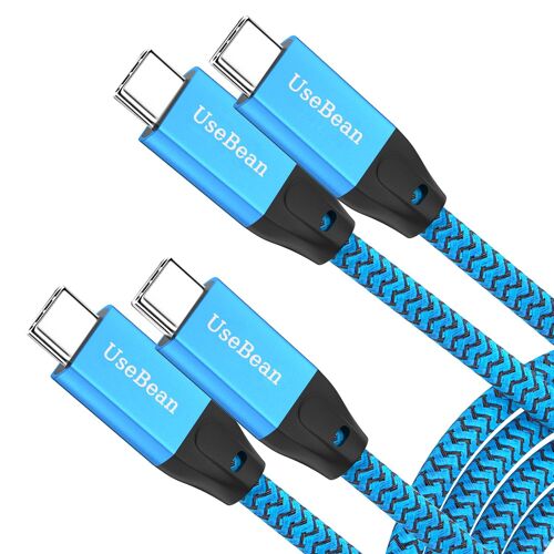 KALANKA-Câble USB C vers USB C 100W 1M (lot de 2), PD 5A Charge Rapide Câble USB 3.2 Gen 2X2 20Gbps Data Sync Vidéo 4K 60Hz Type C Nylon Tressé, pour iPhone 15 MacBook iPad Pro Air Galaxy S24