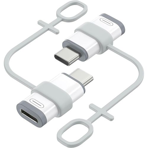 TRAHOO-Adaptateur Lightning vers USB C pour iPhone Air 17 16 16e 15 Pro Max Plus, iPad Pro/Air, Galaxy S25/S24, Lot de 2 Adaptateur Lightning USB C pour Charge, Pas pour Audio/OTG, Blanc+Gris