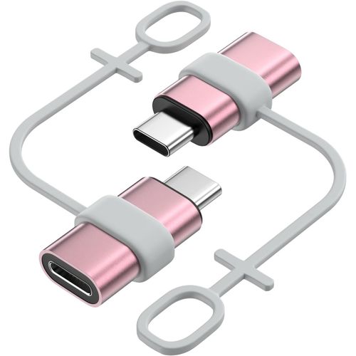 TRAHOO-Adaptateur Lightning vers USB C Lot de 2, Adaptateur Lightning USB C pour iPhone Air 17 16 15 Pro Max Plus, iPad Pro/Air, Galaxy S25 S24, pour Charge, Pas pour Audio/OTG, Rose