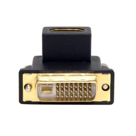 Adaptateur Dvi Mâle Vers Hdmi Femelle Incliné À 90 Degrés Pour Ordinateur Et Hdtv Et Carte Graphique