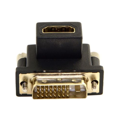 KALANKA-Adaptateur DVI vers HDMI, adaptateur DVI mâle vers HDMI femelle pour ordinateur, HDTV et carte graphique, angle vers le bas de 90 degrés
