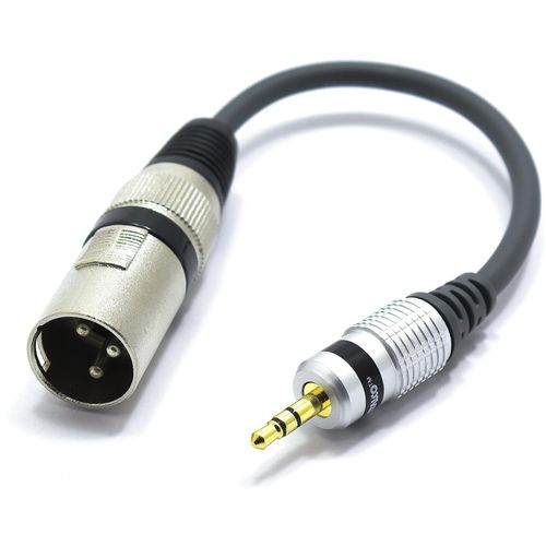 Adaptateur XLR Mâle vers Mini Jack 3.5mm TRS Audio Prise 3 Broches Connecteur XLR vers Mâle Jack 3.5 TRS Câble de Connexion Microphone