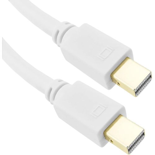 BeMatik - Câble Mini Displayport MiniDP 1080p FullHD pour Audio et vidéo numérique de 1m Blanc
