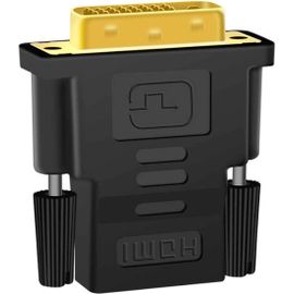 KALANKA-Adaptateur DVI vers HDMI (24+1), Adaptateur HDMI Femelle vers DVI mâle 1080P Full HD Noir