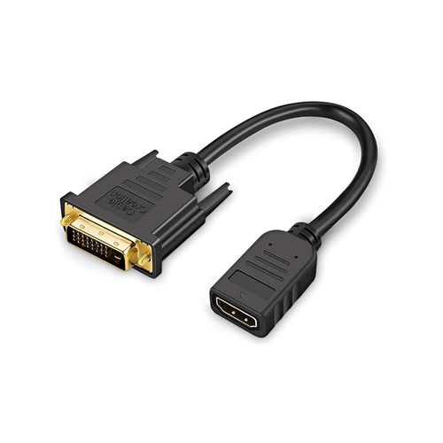 CFRY-Câble adaptateur HDMI vers DVI, 0,15 m, prise HDMI bidirectionnelle vers DVI (24+1), convertisseur HDMI DVI, prise en charge 1080p, 3D, plaqué or, 0,5 ft/noir