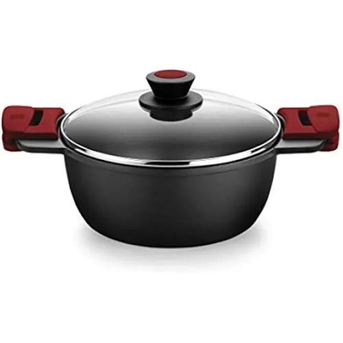 Casserole Haute - Bra - 20 Cm - Fonte D'aluminium - Antiadhésif - Couvercle En Verre