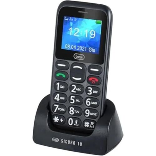 Trevi Sicuro 10 4,5 Cm (1.77") Noir Téléphone Pour Seniors