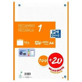 Agenda - Organiseur - Recharge Oxford - S8434023 - Lot De 13 Feuilles Quadrillées Classic Orange A4 120 Feuilles De Rechange