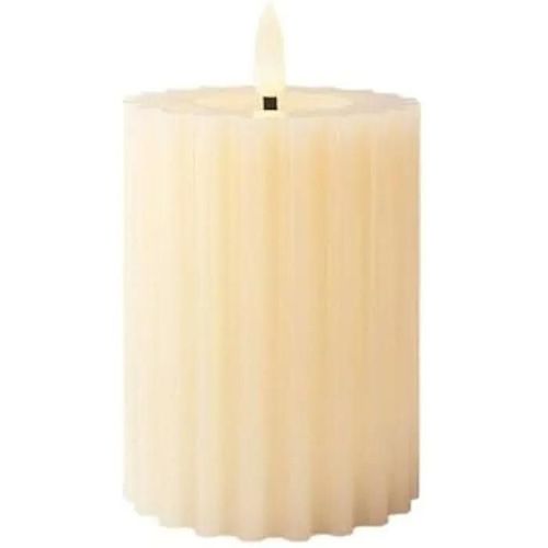 Bougie LED crème en cire - Lumineo - Blanc - Intérieur - Diamètre 7 cm - Hauteur 12,3 cm
