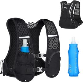 Gilet D'hydratation Pour La Course À Pied, Sac À Dos Léger Pour La Course À Pied, Sac À Dos Avec Gourde En Tpu De 500 Ml, Gilet De Course Pour Femmes Et Hommes,Running Vest For Women Men Black