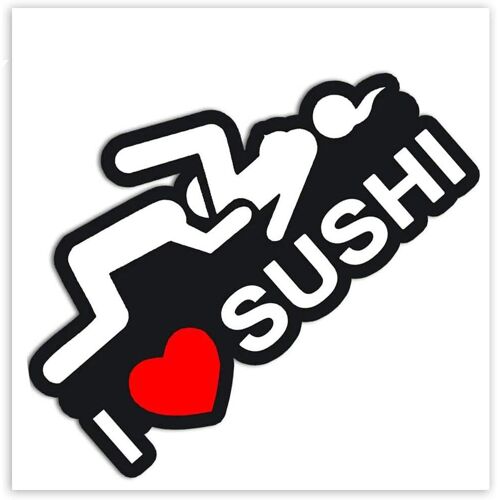 2 X Pvc Car Stickers Car Motorcycle Tuning I Love Sushi B 90