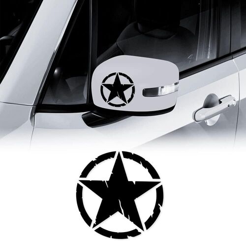 Army Star Stickers For Jeep Renegade Diameter 9 Cm Matt Black 2 Pieces