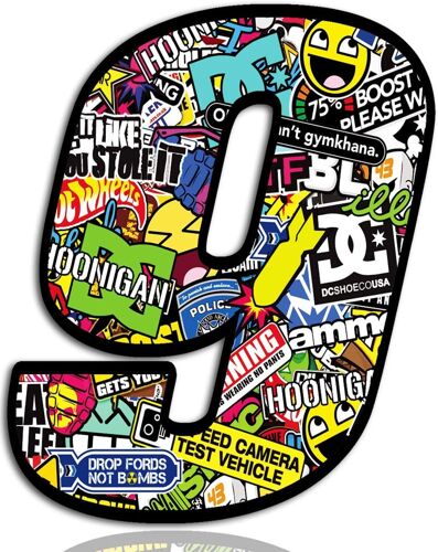 1 X Pvc Sticker Dc Bomb Bomb Sticker Start Number 9 Racing Racing Car Auto Motocross Motorsport Tuning N 209