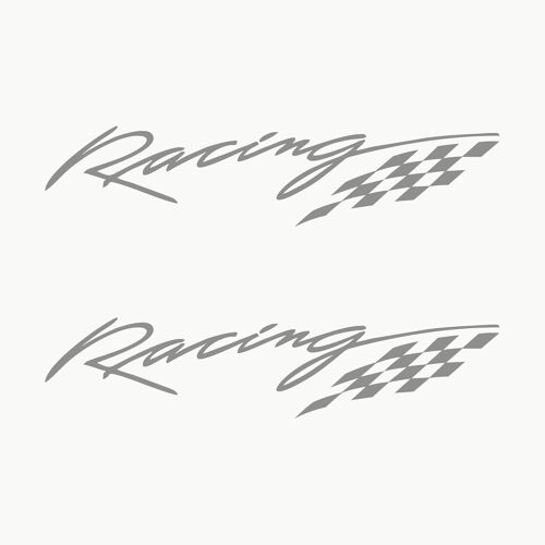 Racing Sport Tuning Jdm Oem Car Stickers Tuning 2 Units For Car | Sports Car Sticker (Silver)