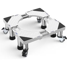 Support De Machine À Laver Socle Lave Linge Avec 4 Roues Et 4 Pieds Pour Machine À Laver Sèche-Linge Réfrigérateur Réglable(48-65 Cm 13-17 Cm)