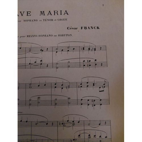 Ave Maria De César Franck Pour Voix Et Orgue, Éditions Bornemann 1901