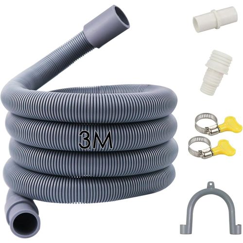 SUBZONAL-3 Meter Tuyau de Vidange Universel, pour machine à laver, Tuyau D'évacuation D'eau,pour Lave-linge et Lave-vaisselle (3M)
