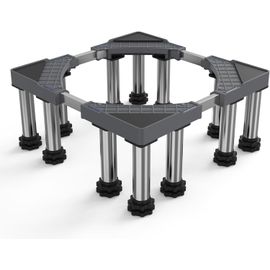 Support De Machine À Laver Base Socle Anti-Vibration 12 Pieds Plus Stables Pour Machine À Laver, Sèche-Linge, Frigo Réglable (43.5-63Cm,18¿20 Cm)