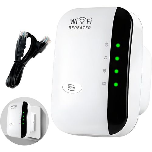 WiFi Extender, Wireless WiFi Signal Amplifier, Long Range Internet Range Amplifier, Up to 3000m2 with Built-in Antennas, Ethernet Port Compatible with Configuration to