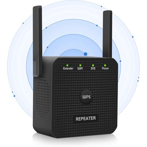 WiFi Extender, 300Mbps Home WiFi Amplifier, Wireless Internet Repeater Covers up to 360m2 and 45 Devices, Internet Booster - with Ethernet Port, Easy Installation