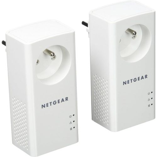 SUBZONAL-NETGEAR PLP1000-100FRS, Pack de 2 prises CPL 1000 Mbps avec Prise filtrée et 1 Port Ethernet, idéal pour avoir internet partout dans la maison et profiter du service Multi-TV à la maison san