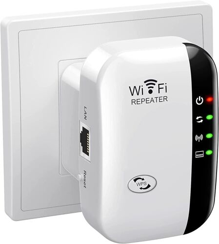 WiFi Signal Amplifier, WLAN Repeater, WLAN Amplifier, WiFi Extender up to 5000 Square Feet with Repeater/AP Mode, Long Range Amplifier with Ethernet Port to All Devices
