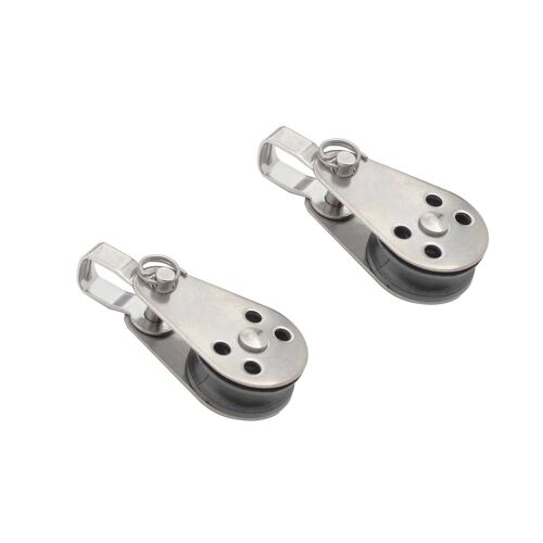 2 X Stainless Steel Rolling Pulley For Sailboat Yacht Flag Pole