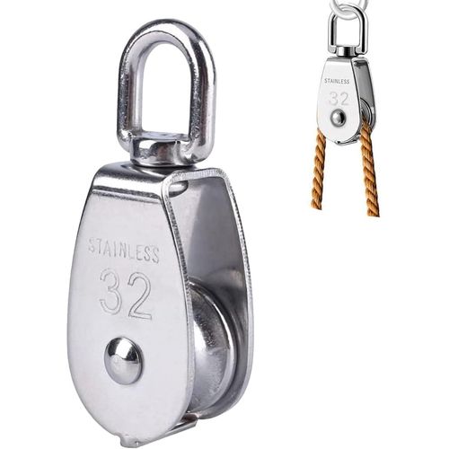 Stainless Steel Single Pulley, 304 Stainless Steel Pulleys, Single Roller Block Pulleys, Single Swivel Pulley, Pulley Pulley For Indoor And Outdoor Ropes - Maximum Load 250kg