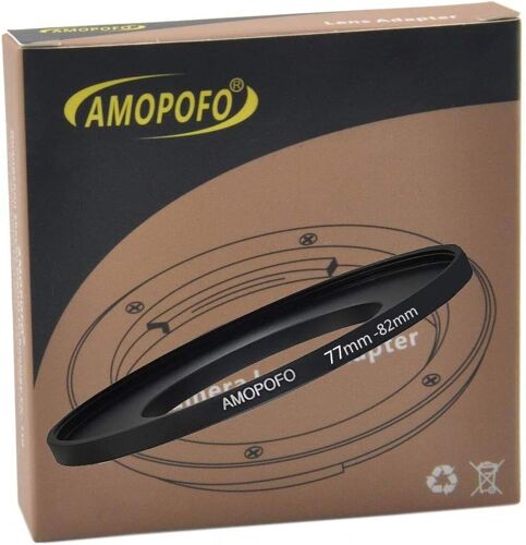 Bague d'adaptation de filtre en métal - 77 mm à 82 mm - Pour objectif d'appareil photo - Avec filetage de filtre de 77 mm sur bague de filtre de 82 mm