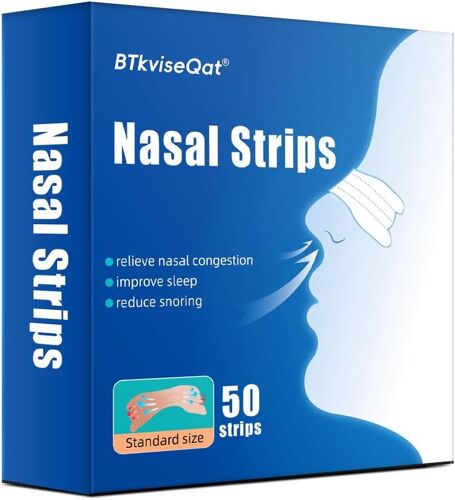 50 Pièces Bandelette Nasale Anti Ronflement, Sommeil Nasal Strips Dilatateur Nasal, Anti Ronflement Efficace Puissant Bandelettes Nasales, Vous Aide À Mieux Respirer 
