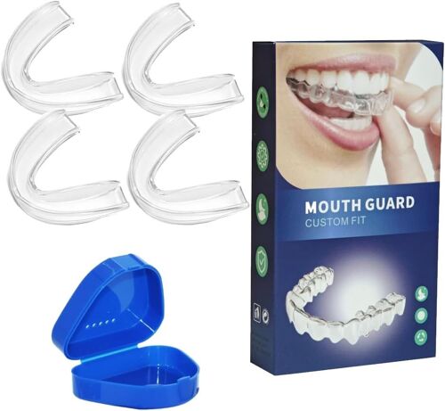 Protege Dent Nuit, Gouttière Dentaire Bruxisme, Protege Dent Bruxisme, Protecteurs Buccaux, Protege Dent Nuit, Pour Arrêter Le Bruxisme, Gouttière Anti Ronflement (4 Pièces, 2 Tailles) 