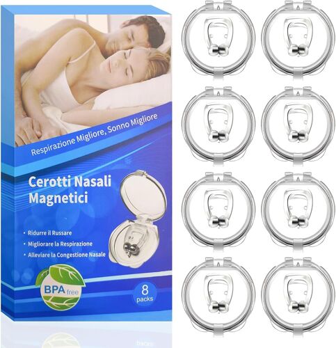 Anti Ronflement Dilatateur Nasal,8 Pièces Dispositifs Anti-Ronflement| |Pince Nez Antironflement Efficace|Vous Apportant Un Sommeil Confortable (Transparent) 