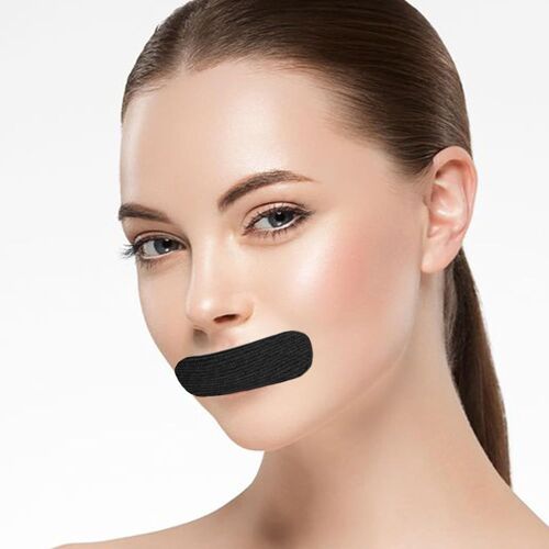 Bande Bouche Anti Ronflement | Mouth Tape For Sleeping & Nasal Strips | Adhésif Médical Noir Amélioration Respiration | 30 Bandes S 