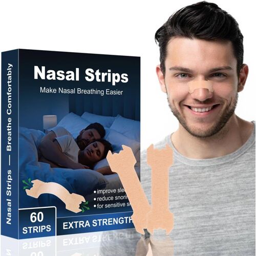 Bandelettes Nasales Anti Ronflement - Bande Nasale, Nasal-Strips Pour Sportif Et Sommeil (60 Pièces) 