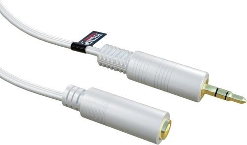 Câble auxiliaire audio stéréo 3,5 mm mâle vers femelle pour voiture, casque, écouteurs, lecteur MP3, smartphone, Echo Dot, tablette, chaîne stéréo, ordinateur portable, blanc (2 m)