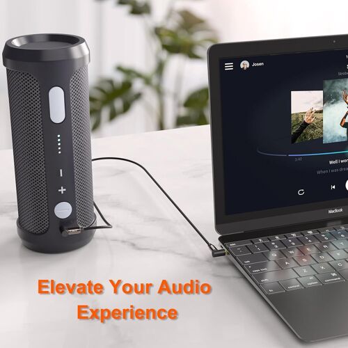 Câble Aux de 3.5mm Audio Stéréo Plaqué Or avec Un Angle de 90 degrés Compatible pour Galaxy, Haut-Parleurs & d¿Autres appareils, 4.9 Meter