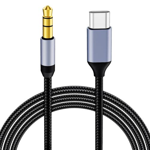 Câble USB C vers 3,5mm Jack, Câble Auxiliaire Audio, Aux Câble Type C Jack Mâle 3,5 mm, compatible avec Samsung Galaxy S21 S20 Ultra Note 20/10, Huawei P40/P30/P20, iPad Pro, Pixel 3 4 XL (1M)