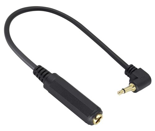 câble mono coude à droite de 3,5 mm à 6,35 mm, adaptateur de câble audio stéréo mâle de 1/20,3 cm à femelle de 1/10,2 cm pour casque, amplificateur, guitare, amplificateur, etc.