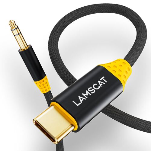 Câble auxiliaire USB C 1,2 m, USB C vers jack 3,5 mm, pour téléphone portable, iPhone 16/15/15pro/15plus/15pro max, Galaxy S24/S23/S22, Huawei, casque Home/Car stéréo (plaqué or, noir)