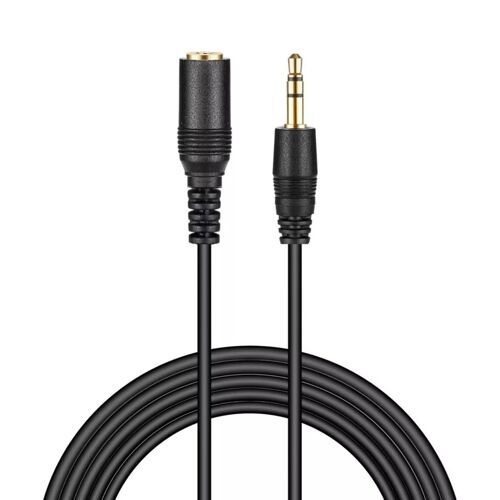 Rallonge audio stéréo jack 3,5 mm femelle vers jack 3,5 mm mâle pour haut-parleurs, écouteurs, mobile, tablette, MP3, noir, 5 m