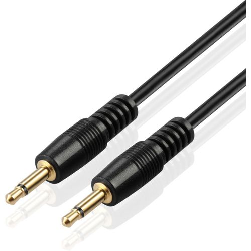 Câble jack Mono 3,5 mm, Câble audio TS mâle mâle - 5m, Câble casque audio, adapteur pour port mini jack, connecteur plaqué or pour prolonger connexion, Noir, 5 mètres