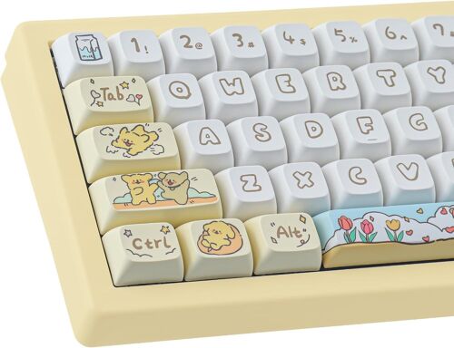 PBT Keycaps personnalisés 139 Touches XDA Profile Keycaps Compatible avec Les Touches Cherry Gateron MX pour Clavier 61/64/68/75/84/87/96/98/104/108 60%