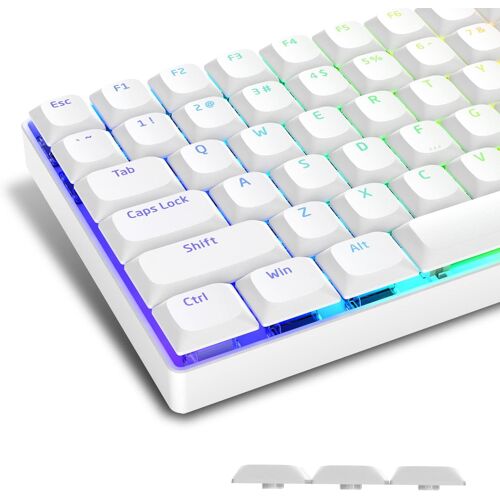 118 Touches à Profil Bas, Keycaps Brillantes, PBT Doubleshot Keycaps Shine Through ANSI US pour 60% 65% 75% 80% 100% Cherry Gateron MX Switch Clavier mécanique, Blanc (ISO ne sont Pas adaptés)