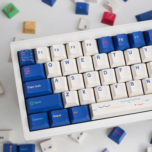 Blue Keycaps PBT Dye Sub Cherry Profile Keycap Set pour clavier mécanique Cherry MX Switches