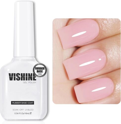 Rubber Base 5 En 1 Rubber Builder Rose Laiteux, 16ml Milky Pink Vernis Semi-Permanent Gel Vernis ¿¿ Ongles Uv Led Gel Polish Renforcement Et R¿¿Paration De Manucure Nail Art #063 