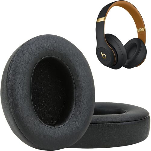 Ear Pads for Beats Studio 2 and Studio 3 Wired & Wireless Headphones with Upgraded Memory Foam & Sweatproof Protein Leather (Black)