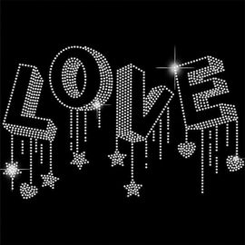Transfert De Strass Thermocollants Pour T-Shirts, Motifs De Transfert Thermique En Cristal, Pompons D'amour 3d, Étoiles, C?urs, Autocollants Pour Filles
